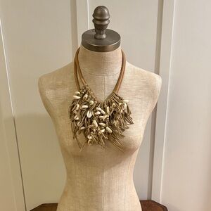Chico's Natural Shell Fringe Necklace